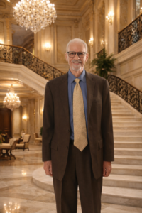 Author K Richard Douglas at home The Wise Guide to Wealth get rich save money financial freedom